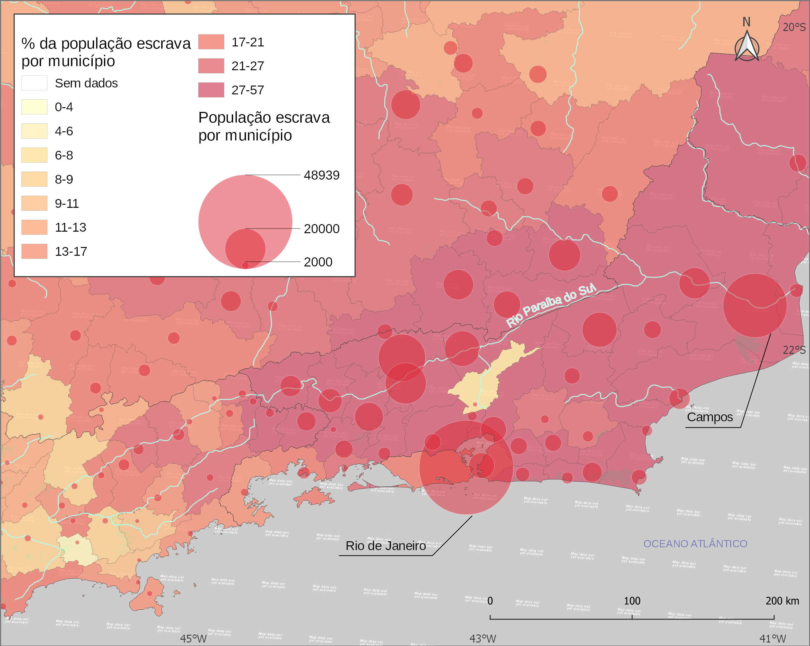 Mapa da População Escrava do Vale do Paraíba