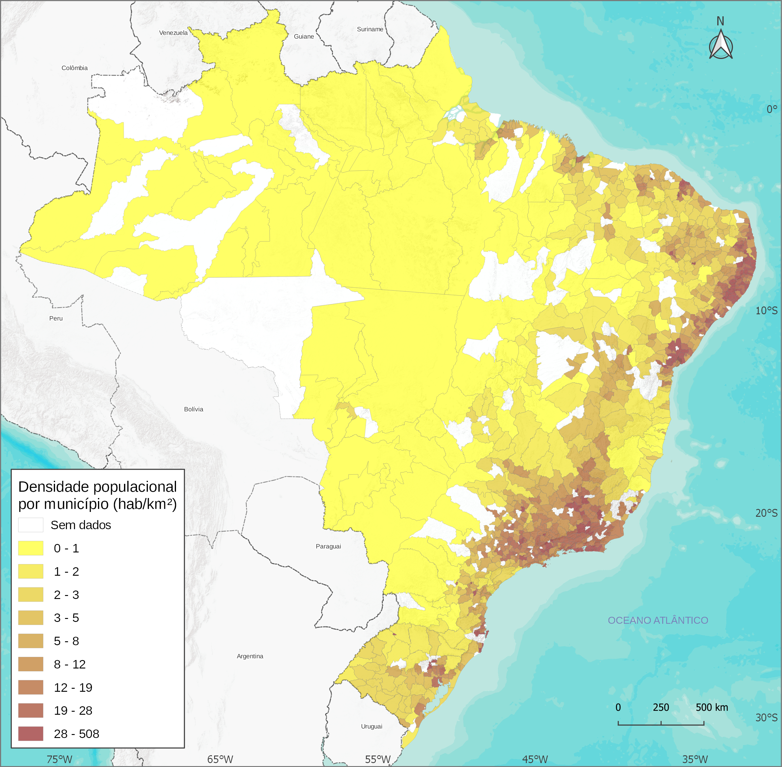 Mapa da População Total 1890